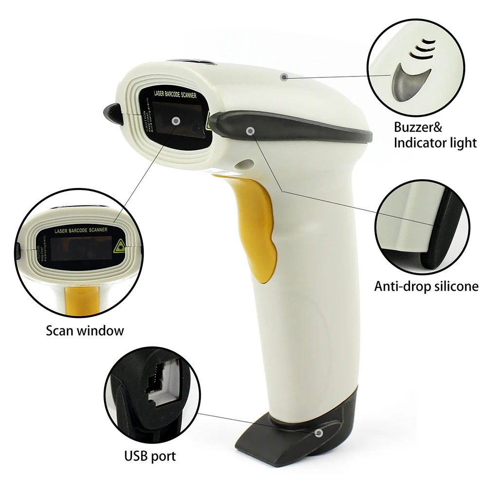 USB сканер штрих кода Symcode 1D лазерный ручной Проводной считыватель кодов