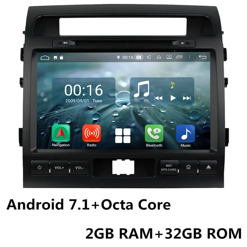 Android 7.1 x 8Core " ips Восьмиядерный 4G Android 8,1 4 Гб ram 64 Гб rom автомобильный DVD мультимедийный плеер Радио стерео для Toyota Land Cruiser LC200 2007 - Цвет: Android 7.1 x 8Core