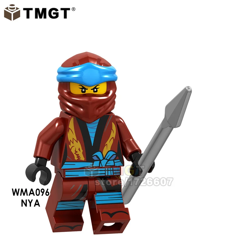 A096 Кубики Akita Ninja COLE ZANE JAY KAI NAY коричневый PYRO змея предок GA115-122 GA123-130 строительные блоки игрушки подарки для детей - Цвет: A096