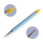 1 шт. двухсторонняя ручка для точек ногтей кристалл ручка для бисера гвоздики со стразами сборщик воска карандаш Маникюр Инструмент для дизайна ногтей