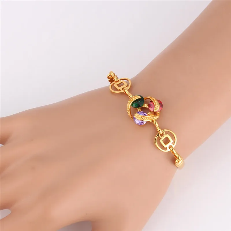 U7 Циркон Браслет Для Женщин Подарок Позолоченные Ювелирные Изделия Цепи С