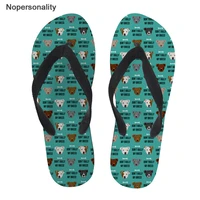 nopersonality casual slippers men summer flipflops beach sandals american staffordshire terrier pattern design male shoes terlik