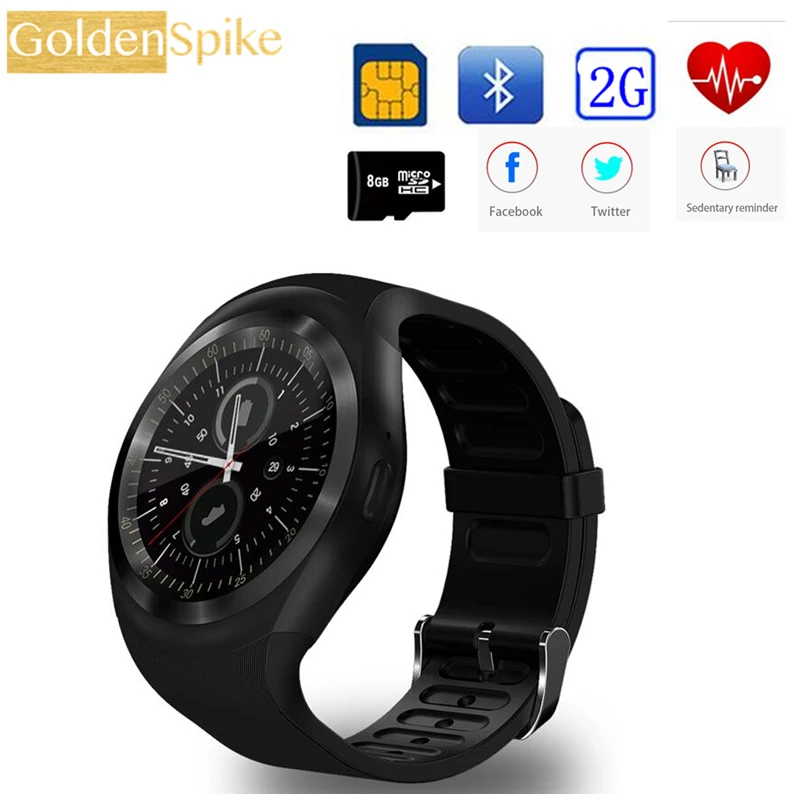 Bluetooth Смарт часы GS02 полный экран Поддержка SIM TF карты Smartwatch телефон монитор