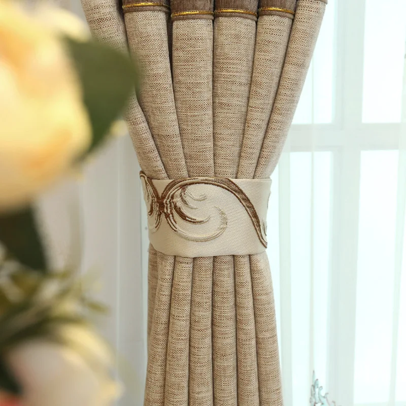 Европейские Роскошные затемняющие жаккардовые шторы с вышивкой оконные