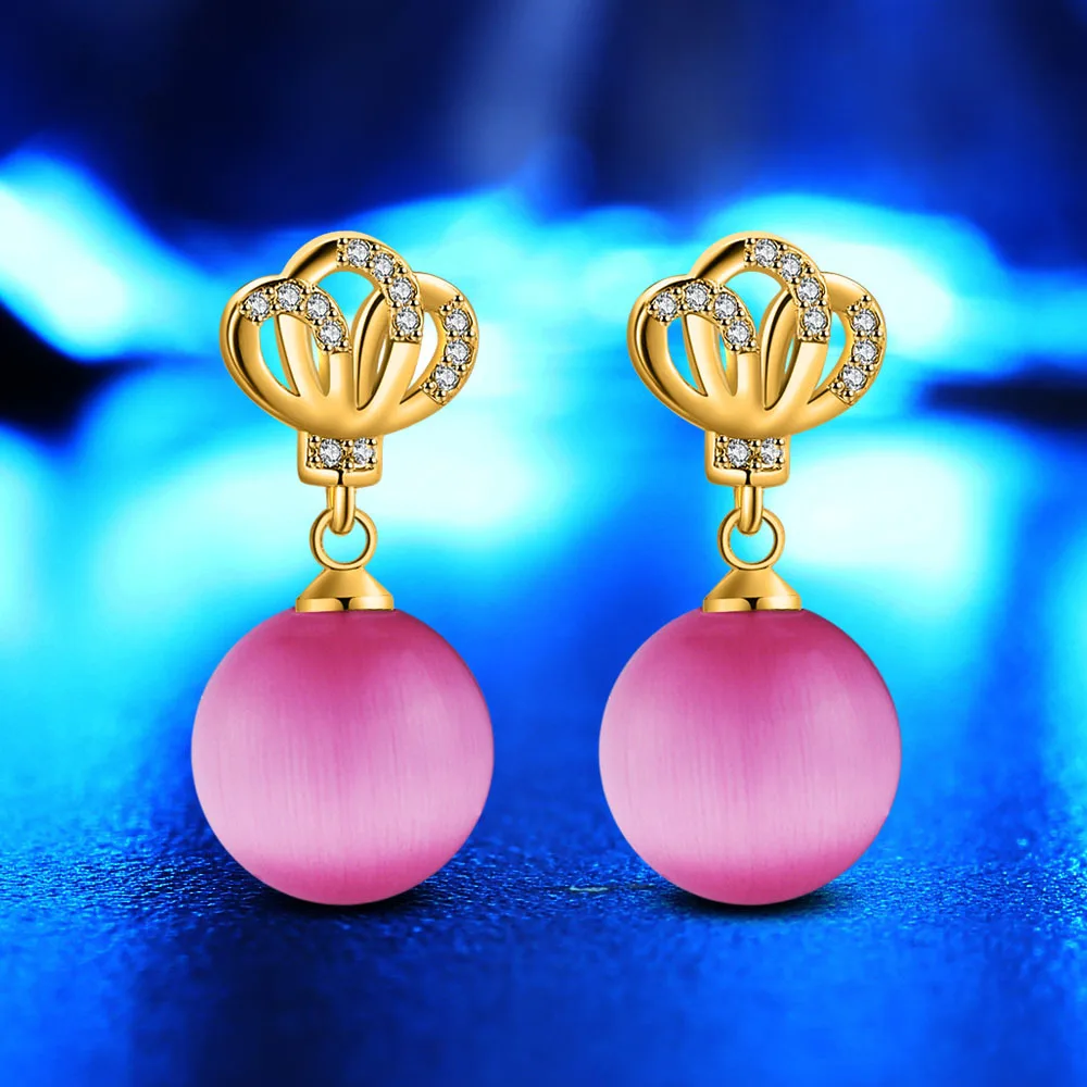 KOFSAC новые очаровательные серьги в виде короны золотого цвета для женщин модная