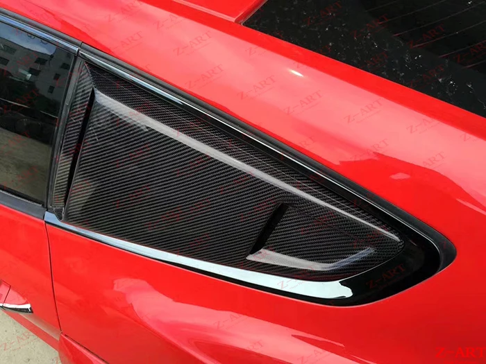 Z ART высокого качества реальные углеродное волокно четверти окна жалюзи для Ford