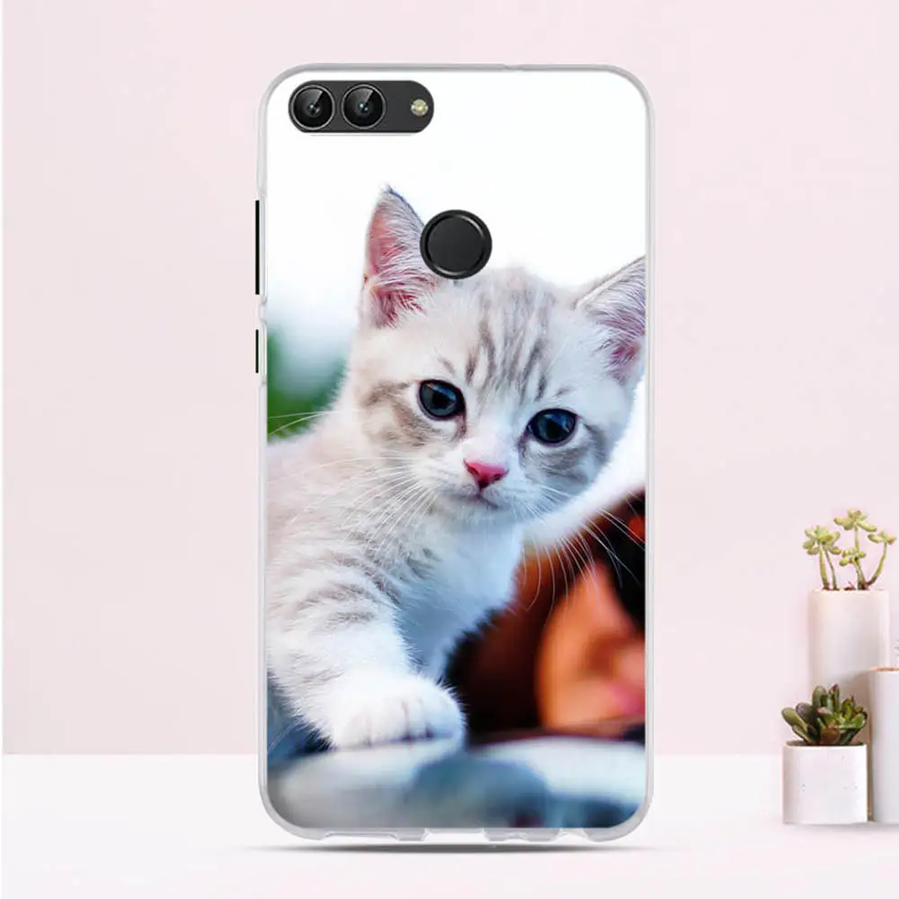 Чехол для Huawei P Smart мягкий прозрачный силиконовый чехол из ТПУ телефона с функцией