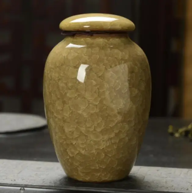 Yellow Небольшой лаконичный керамический ледяной ящик для чая, мини контейнер для хранения, чайная банка, герметичный контейнер для конфет и чая, аксессуары - Цвет: Yellow