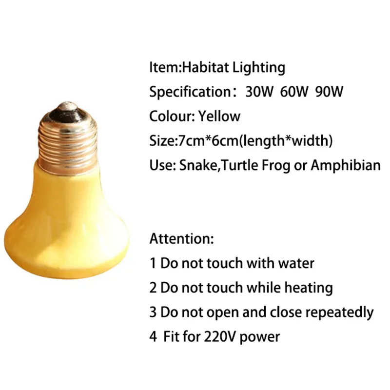 Ceramic Heating Lamp Amphibious Habitat Lighting Terrarium Temperature Control Lantern Turtle Lizard Insulation |
