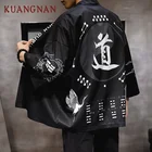 KUANGNAN китайское таосское кимоно с принтом для мужчин, японское кимоно, кардиган Harajuku, кимоно, рубашка для мужчин, уличная Мужская гавайская рубашка 2019
