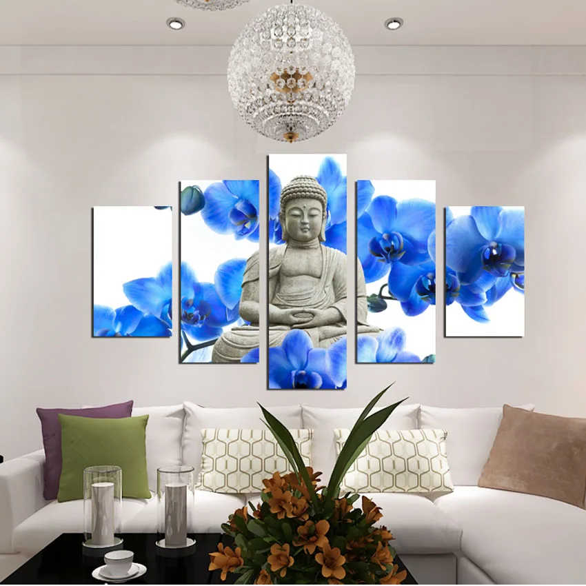 Картина на холсте Новинка 5 шт./компл. изображение Будды HD качества картина