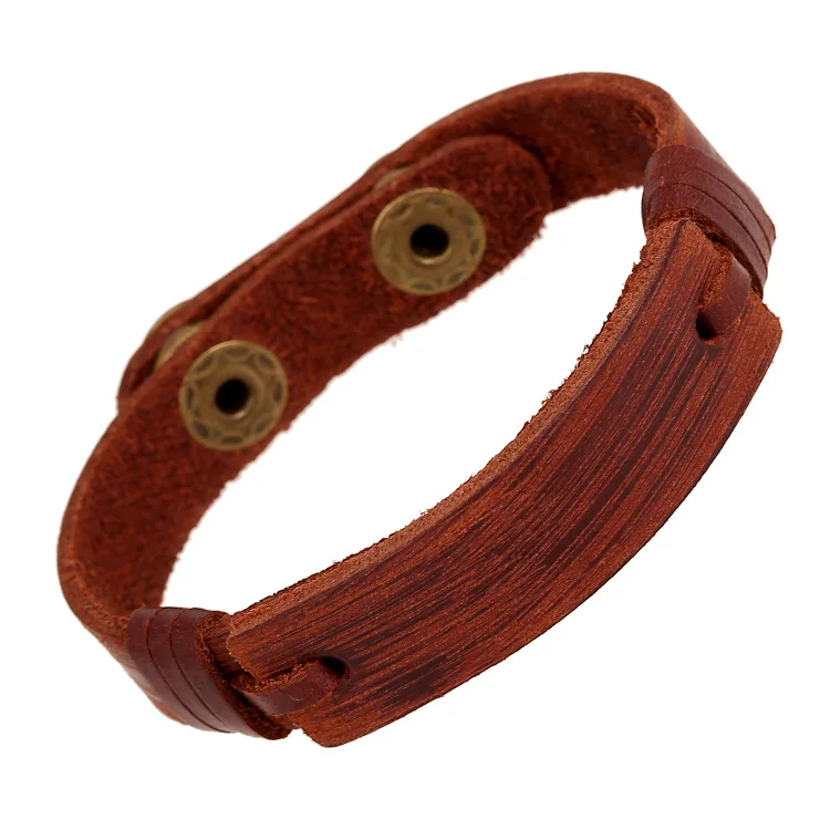 Браслет с запахом винтажные браслеты из натуральной кожи в стиле панк коричневые