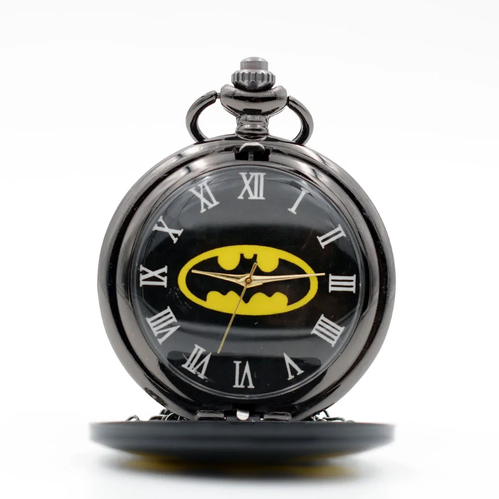 Retro Vintage Movie BM Batman Color Dial Quartz Pocket Watch Analog Pendant Necklace Men Women Fob Chain Gift Reloj Montre | Наручные
