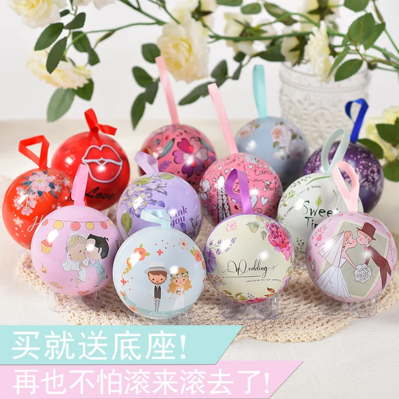 

Festive Party Supplies Event vintage European style circular eggs tin ball Candy Box Wedding Sugar storage Gift boxes 10pcs/lot