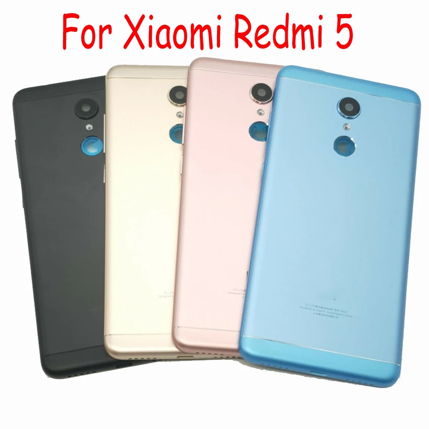 Чехол для Xiaomi Redmi S2, Y2, 6 PRO, Note, 5 plus, задняя крышка на батарейке, чехол с кнопками и стеклом для камеры, запасные части