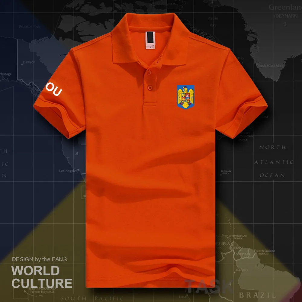 Румынские рубашки поло ROU для мужчин с коротким рукавом белые бренды принтом