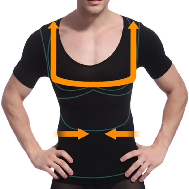 

Компрессионная корректирующая тонкая футболка с коротким рукавом, корректирующая талию, впитывающая быстросохнущая футболка, яркие футбо...