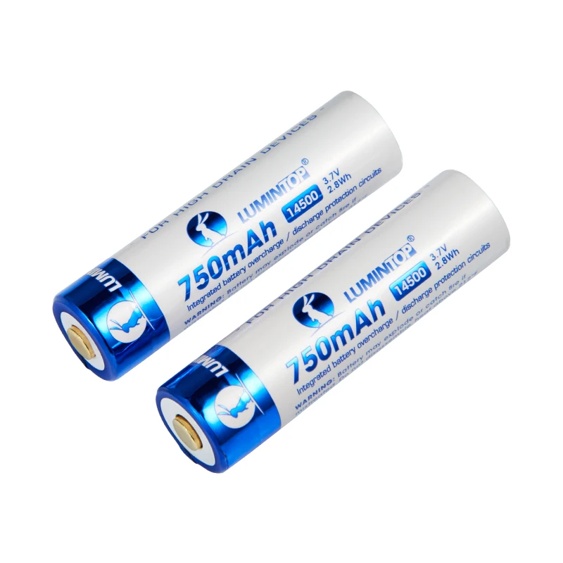 2 шт LUMINTOP 14500 750mAh аккумуляторные батареи 3 7 v 2.8wh + 1 Soshine li-ion/LiFePO4/NiMH Универсальное