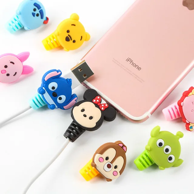 Мультяшная защита для кабеля USB управления iPhone органайзер передачи данных