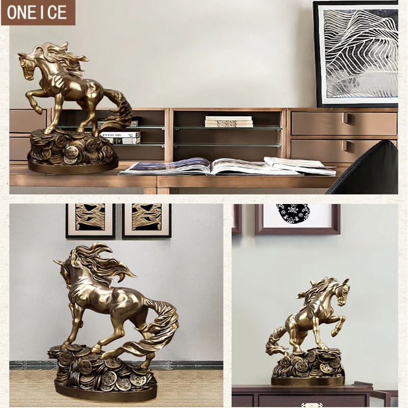 

Cold cast copper horse sculpture home decoration accessories living room crafts wealth horse statue best business gift