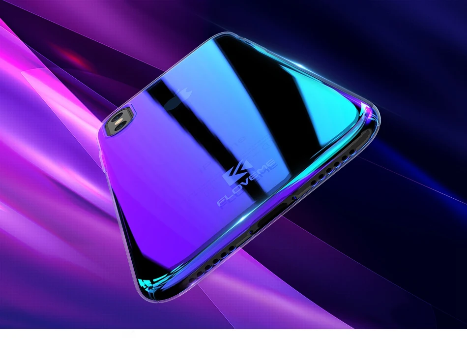 New Floveme Чехол для мобильного телефона iPhone X 8 7 6S 6 plus холодный Градиент Blue Ray PC прозрачная задняя крышка телефона Интимные аксессуары Капа чехол на айфон X 7 8 Plus чехол на айфон 6s 6 6 S Plus
