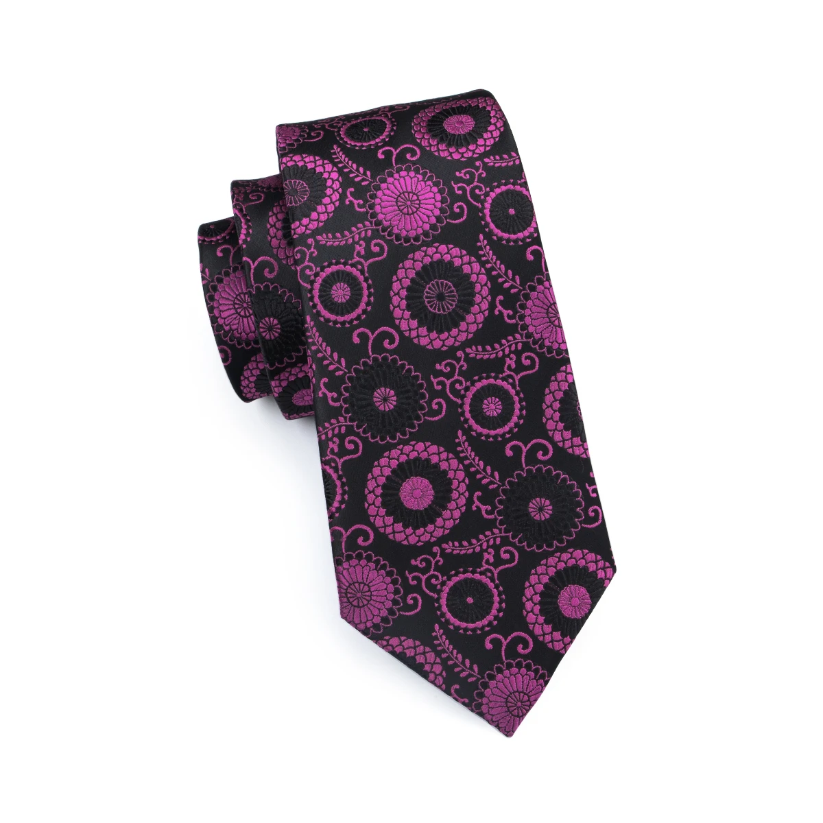 Hi Tie Фиолетовый Цветочный Шелковый жаккардовый плетеный галстук для мужчин