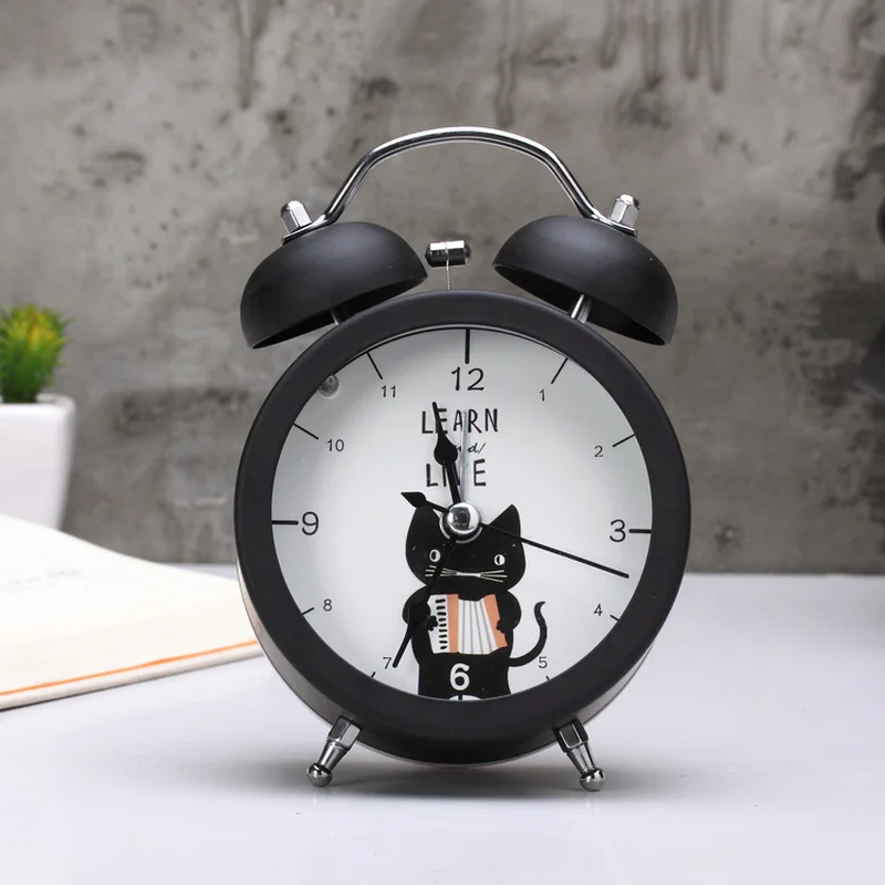 Творческий Круглый Малый Настольный Будильник Мини Металл Ночная маленький