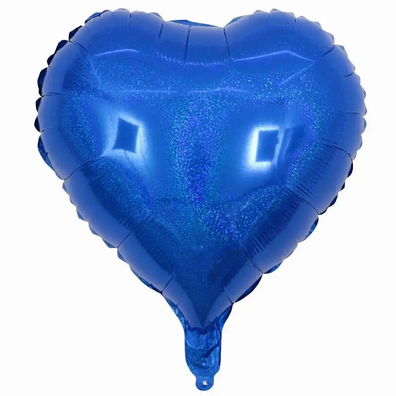 blue heart 50 шт./лот 18 дюймов блестящая Лазерная Звезда Сердце воздушные шары с гелием блеск шар День Святого Валентина Свадьба День Рождения Декор - Цвет: blue heart