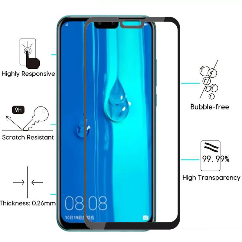 Защитное стекло для Huawei Y9 2019 2018 закаленное Защита экрана на Huawey Y 9 9y Y92019 Y92018 пленка