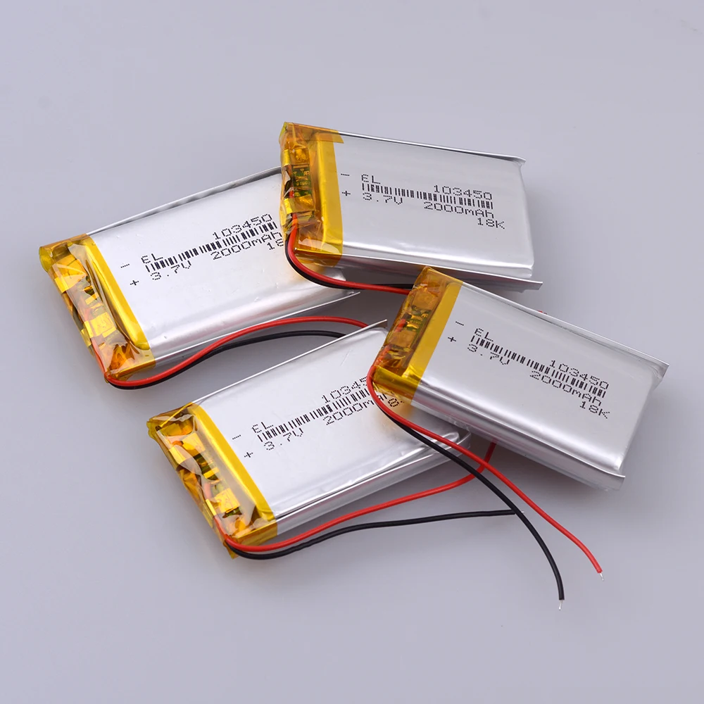 103450 3,7 V 2000MAH литий-полимерная аккумуляторная батарея для MP3 gps навигатора DVD рекордер гарнитура электронная книга камера