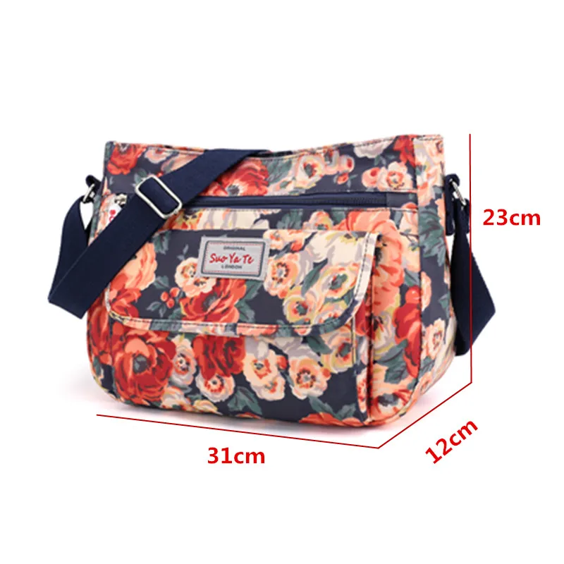 Новые летние модные женские туфли нейлоновая сумка Crossbody сумки цветочный узор