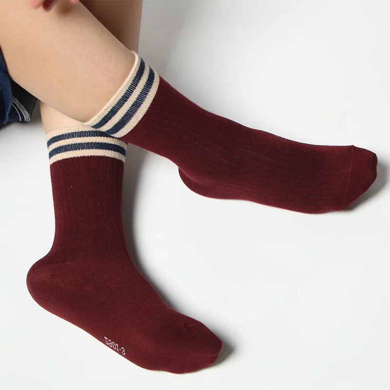 New Kind of Socks Autumn and Winter Student Women's Retro-Japanese Stripe All-cotton Heating Cotton | Женская одежда