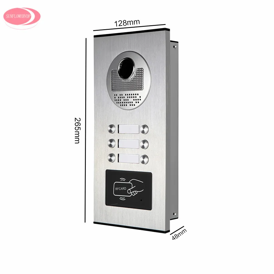 Домашний видео телефон двери 7 дюймов Rfid доступ + 6 мониторов дверной звонок