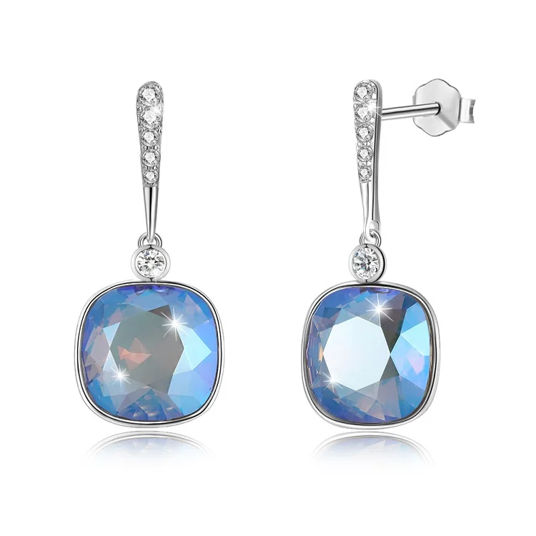 LEKANI кристаллы от Swarovski кошка жемчужные серьги 925 женские серьги ювелирные изделия Элегантный шик простой Brincos 11 цветов подарок