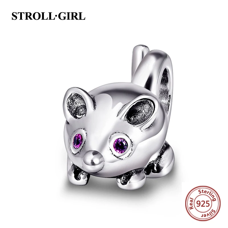 Strollgirl 925 Серебряные шарики DIY Craft Подвески коллекции животных собака кошка панда Лев лошадь Fit Аутентичные Пандора браслеты ювелирные изделия