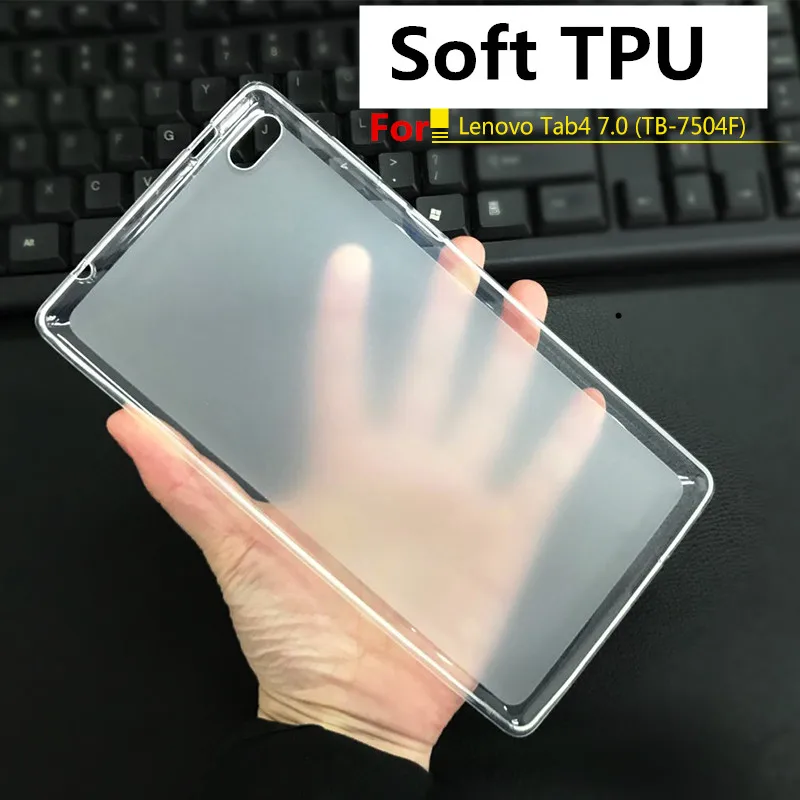 Мягкий силиконовый прозрачный ТПУ чехол для Lenovo Tab4 Tab 4 7 inch TB 7504F 7504N/X ТБ 7504X (2017)
