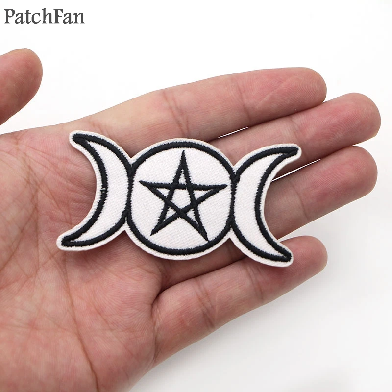 A0257 Patchfan Тройная Лунная богиня вышитая нашивка для футболки свитера термопереводная бумага, железо Пластыри для одежды