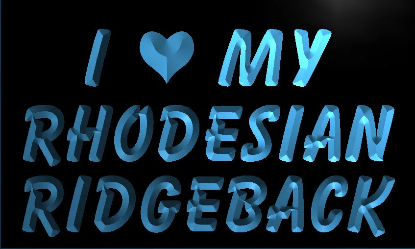 S062 I Love My Rhodesian Ridgeback NR светодиодная неоновая световая вывеска|Таблички и знаки| |