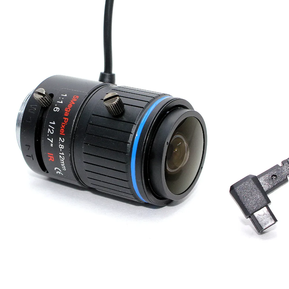 5МП переменнофокусный объектив 2,8-12 мм для промышленных камер CS с креплением "1/2.7", DC IRIS для камер Box/IP со съемкой в формате 1080P/2МП/3МП/5МП.