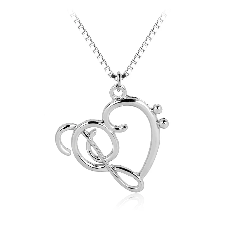 Маленькая Музыкальная заметка символ заметки: сердце тройных и басовых ключей