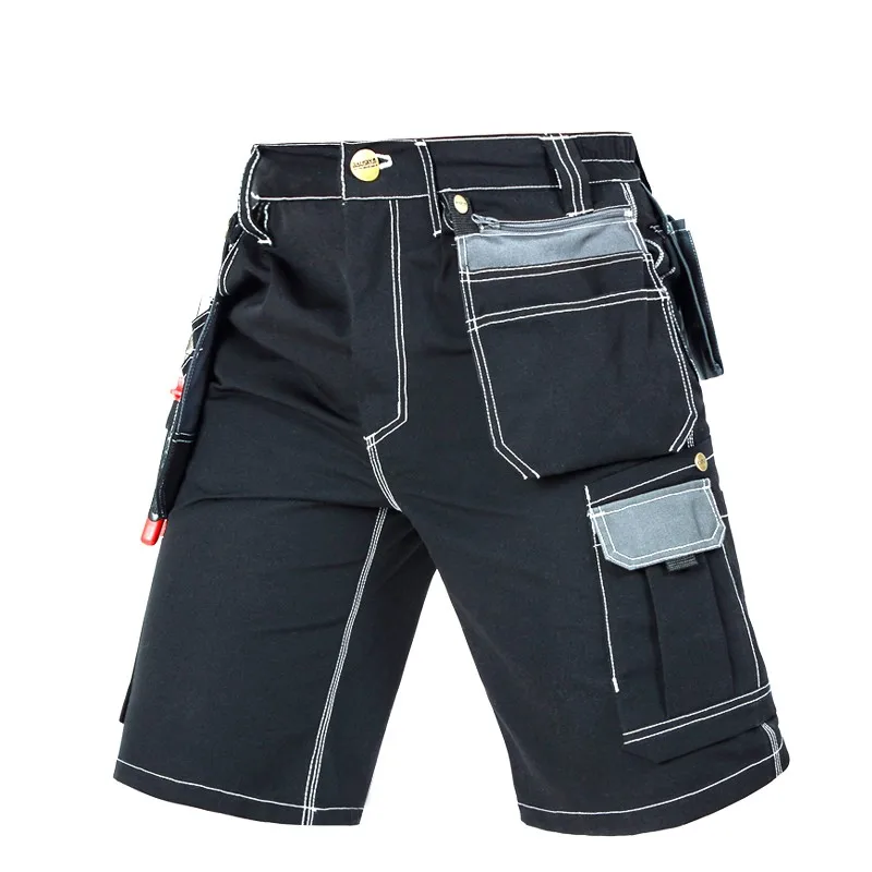 Top Brand Mens Cargo Pocket Short Pants Knee Length Overall Cotton Trousers Security Working For Man Casual Shorts XS-3XL | Мужская
