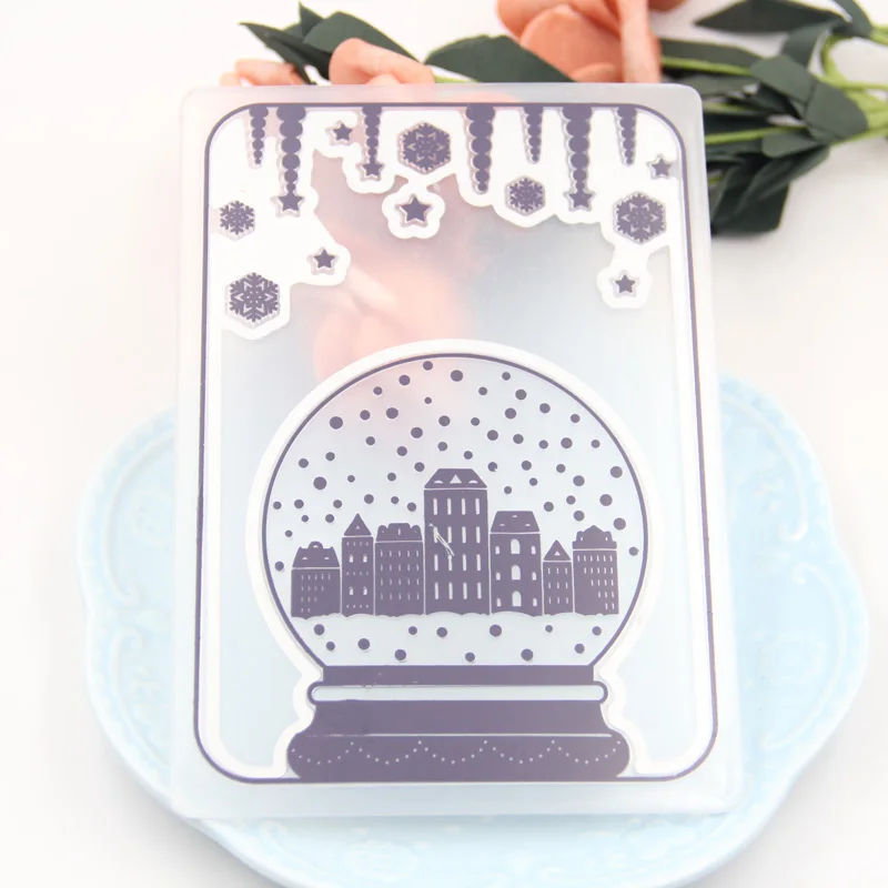 KLJUYP Снежный дом режущие штампы и рельефное фото для DIY Скрапбукинг Бумажные
