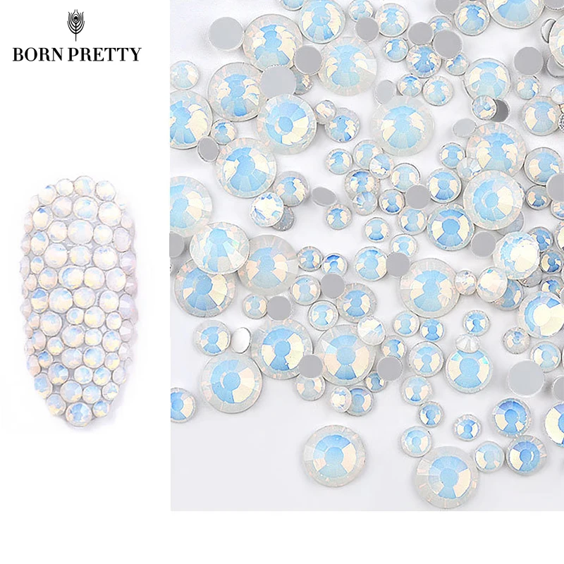 1 сумка опаловые желейные розовые и Белые Стразы для ногтей смешанный размер