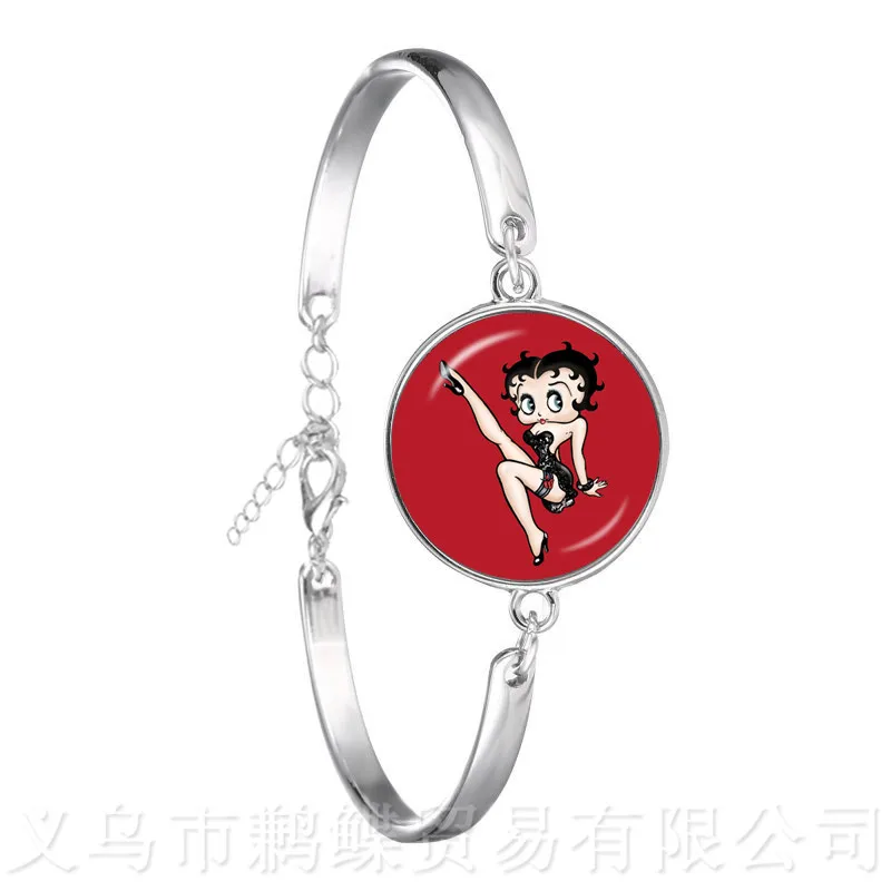 Новый классический браслет Betty Boop 18 мм стеклянный купол посеребренный Шарм для