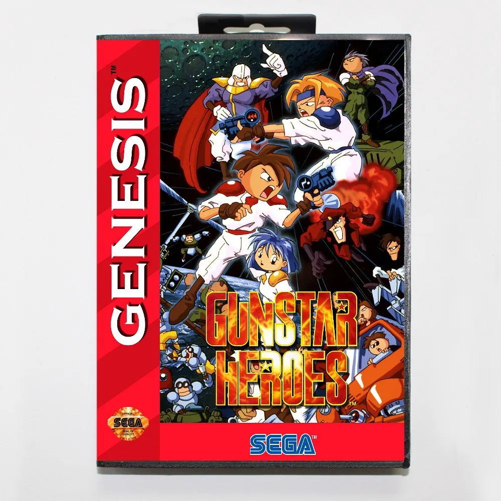 16 бит Sega MD игровой Картридж с розничной коробкой Gunstar герои карточная игра для