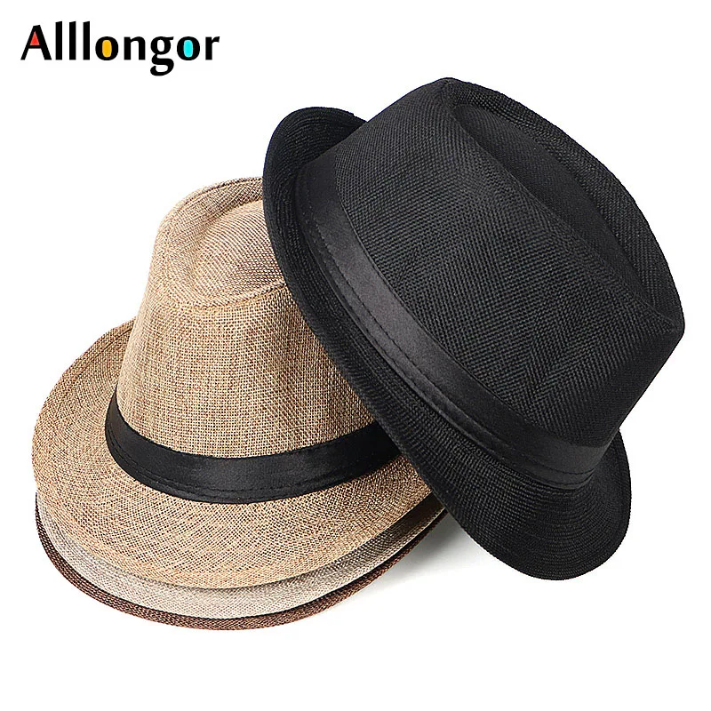 Лето 2019 Chapeu Homme ковбойские джазовые шляпы Женские однотонные льняные Панама
