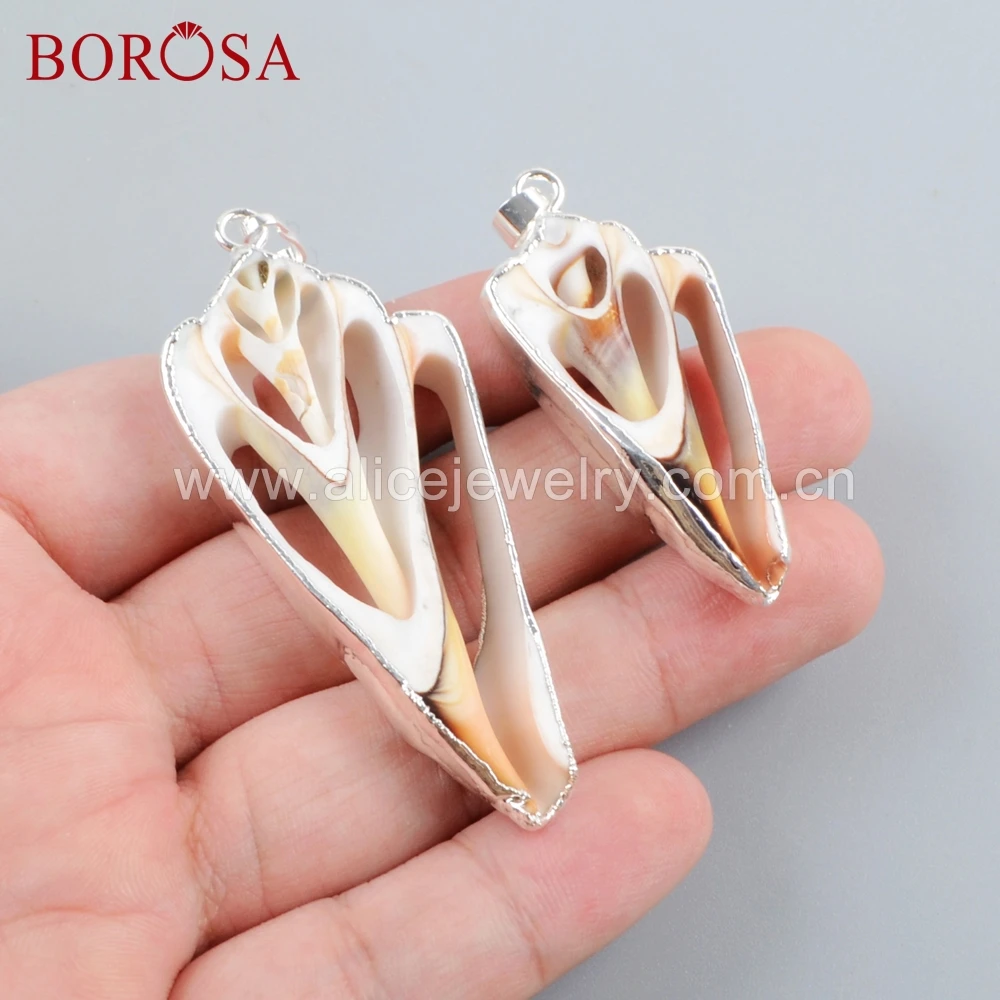 BOROSA 12 шт. кулон с натуральным кулоном в виде раковины для изготовления ювелирных