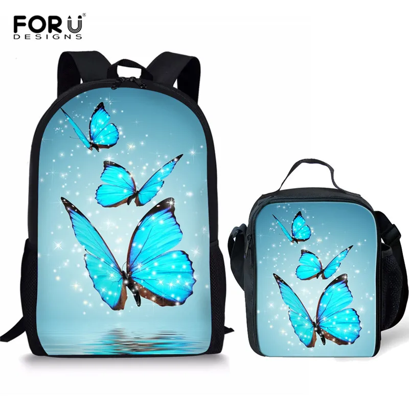 FORUDESIGNS/Детские Школьные Рюкзаки Мода 3 шт./компл. с рисунком «бабочки», сумки для девочек подростков прикольные книжные сумки - Цвет: Z679CG