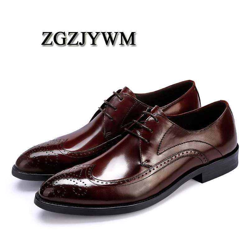 ZGZJYWM новые дышащие резные классические деловые на шнуровке