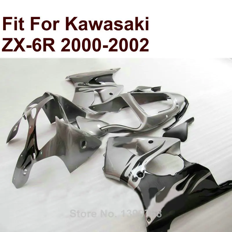 Обтекатель комплект для Kawasaki ZX6R черный белый 2000 2001 2002 Ninja ZX 6R 636 00 01 02 Обтекатели